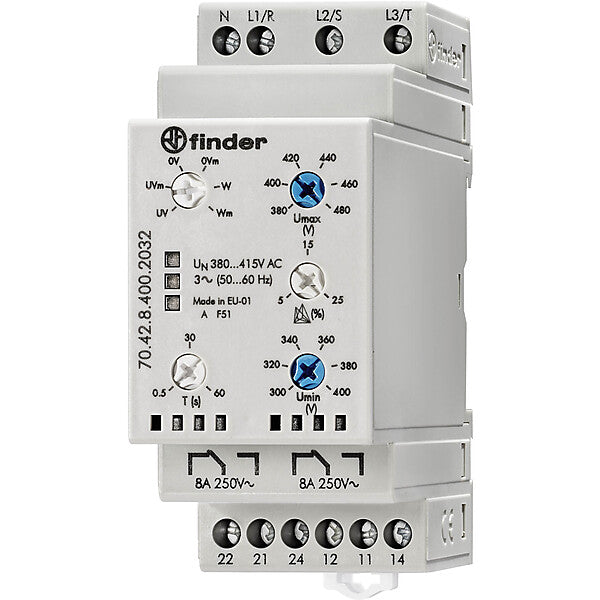 Finder Netzüberwachung 3-Phasen, 380-415VAC 70.42.8.400.2032